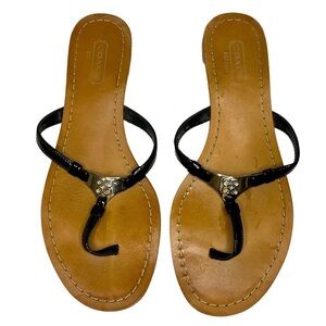 Coach Rachel Patent Leather Thong Flip Flip Sandal